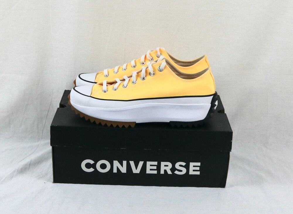 New Converse Run Star Hike Low Top Sz 9.5 Platform Yellow White Mens Sneakers
